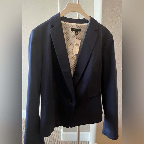 Ann Taylor Suit:  Navy. All season cotton. - Picture 1 of 7